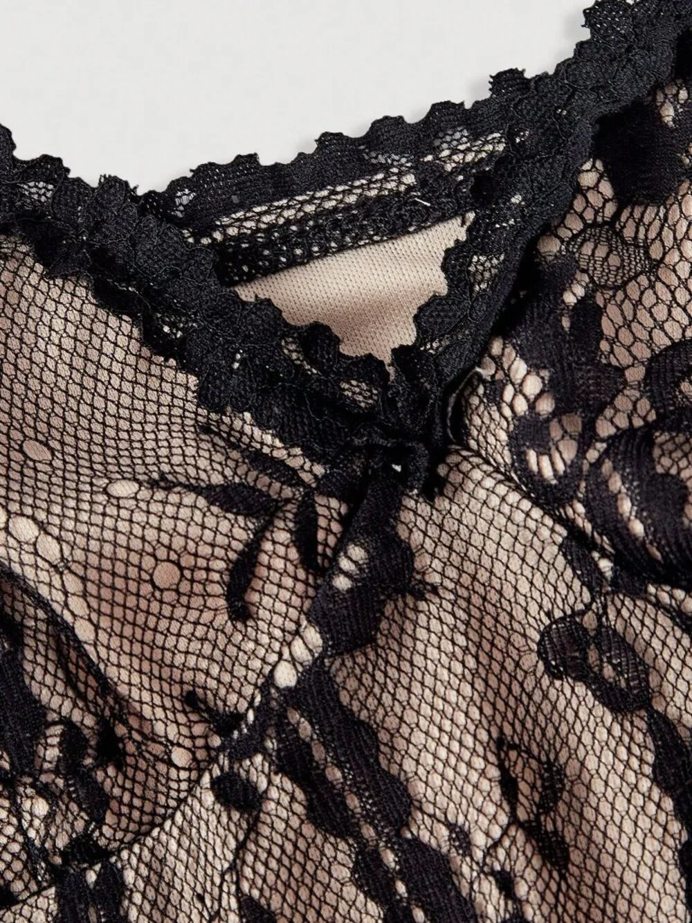 Black Sexy Women's Contrast Lace Slim Fit Short High Waist Cami Dress